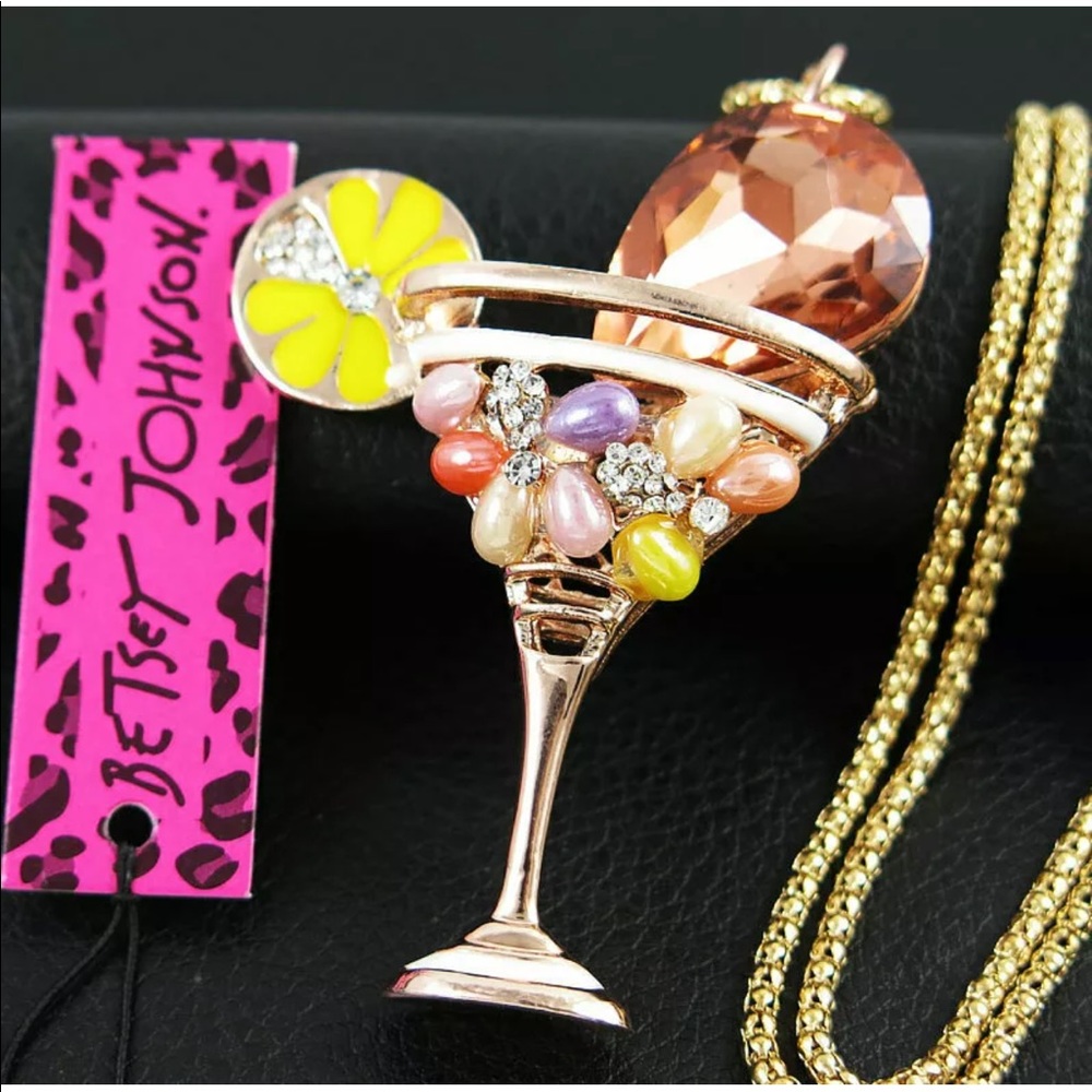 Gold necklace , Jeweled cocktail 🍸 glass